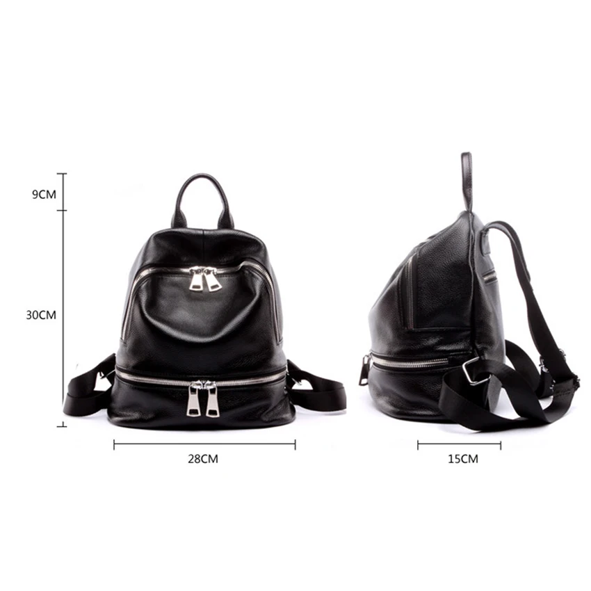 

High Quality genuine Leather backpack women bag backpacks Preppy Style School bag for Teenager Vintage Mochila fashion Women Bag