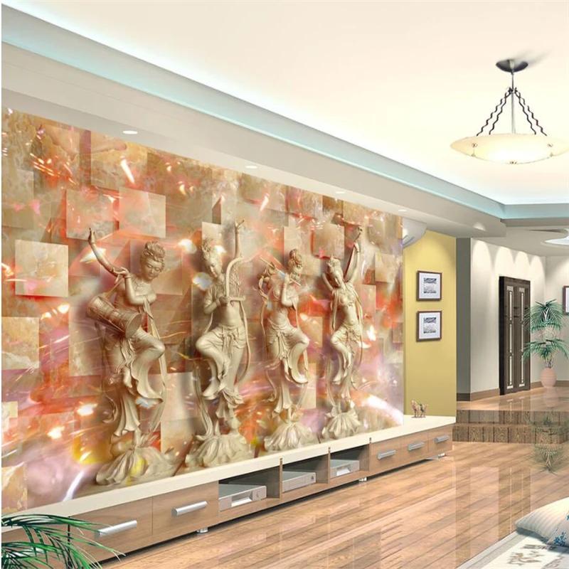 

beibehang Wallpaper custom living room bedroom Chinese classical four beauty 3D mural background wall home decoration