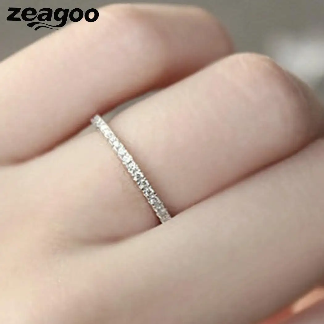 Блестящее инкрустированное кольцо 1 сплав горный хрусталь Мода Минималистский