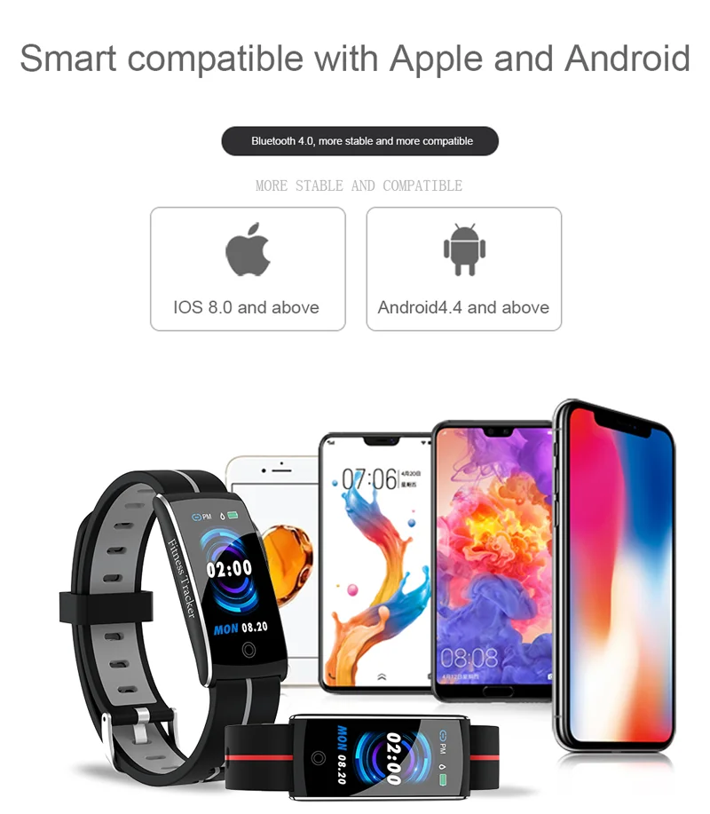 Умный Браслет F10C Android IOS для мужчин и женщин, сердечный ритм, кровяное давление, фитнес-трекер, водонепроницаемый спортивный цветной ремешок
