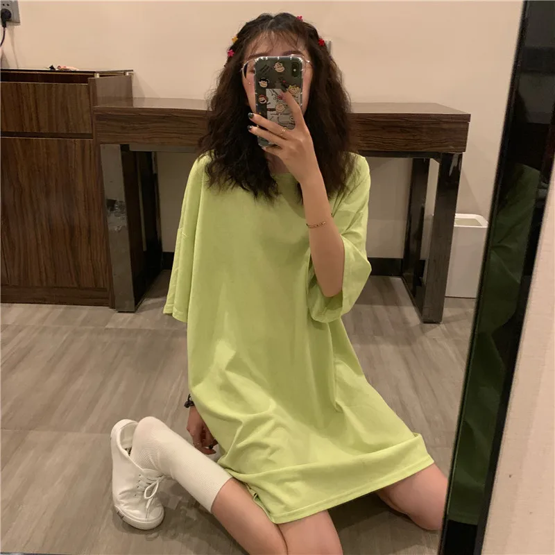 Платье женское повседневное с О-образным вырезом и коротким рукавом | Женская