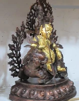 bi001701 20tibet vintage bronze gild fire cloud backlit buddha lion zambala vaishravana