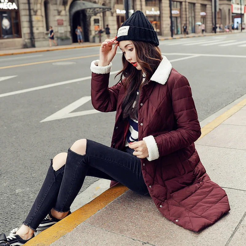 Женское модное пальто Зимняя пуховая парка женский зимний воротник Свободная и