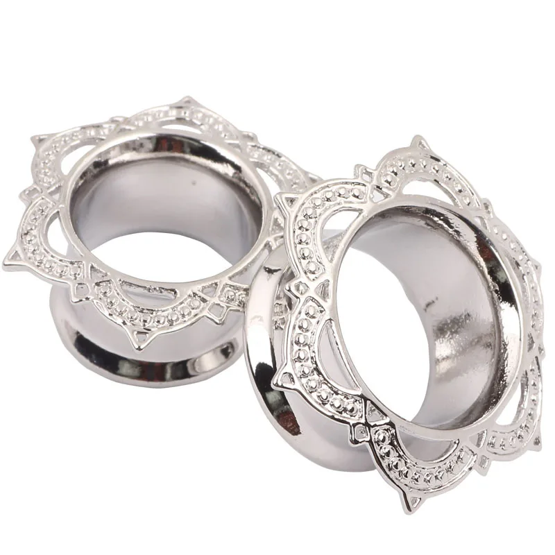 Лепестки лотоса серебряные затычки для ушей туннель оптовая продажа 60 шт.