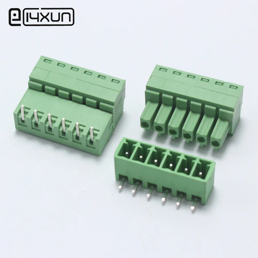 1 шт. 6Pin подключаемый клеммный блок 6P согнутый штырь штепсельная вилка PTB + разъем