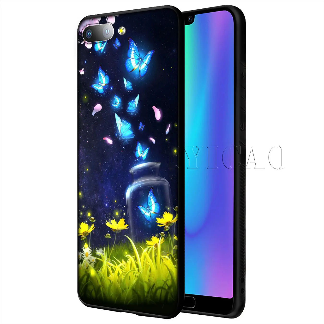 Мягкий силиконовый чехол для телефона IYICAO rose flower Starry sky Huawei Y9 Y7 Y6 Prime 2019 Honor 20 8C 8X 8 9 9X