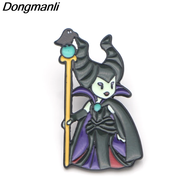 P3702 Dongmanli забавные Maleficent queen эмалированные булавки и броши для нагрудных штифтов рюкзак сумки значок милые подарки воротник ювелирные изделия