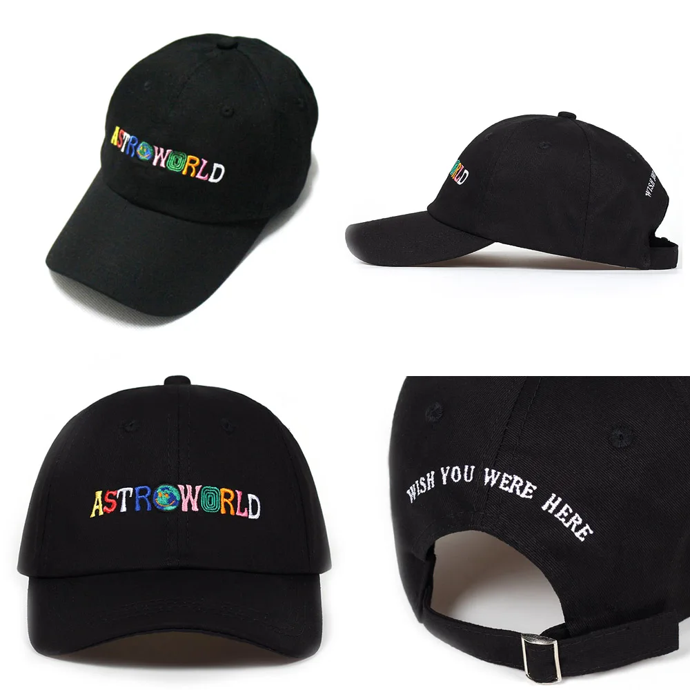 Новейший Альбом Travis Scott шляпа ASTROWORLD для папы 100% хлопок мужчин и женщин бейсболки с