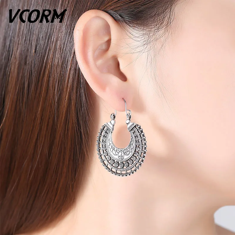VCORM винтажные массивные длинные висячие серьги для женщин помолвки свадьбы