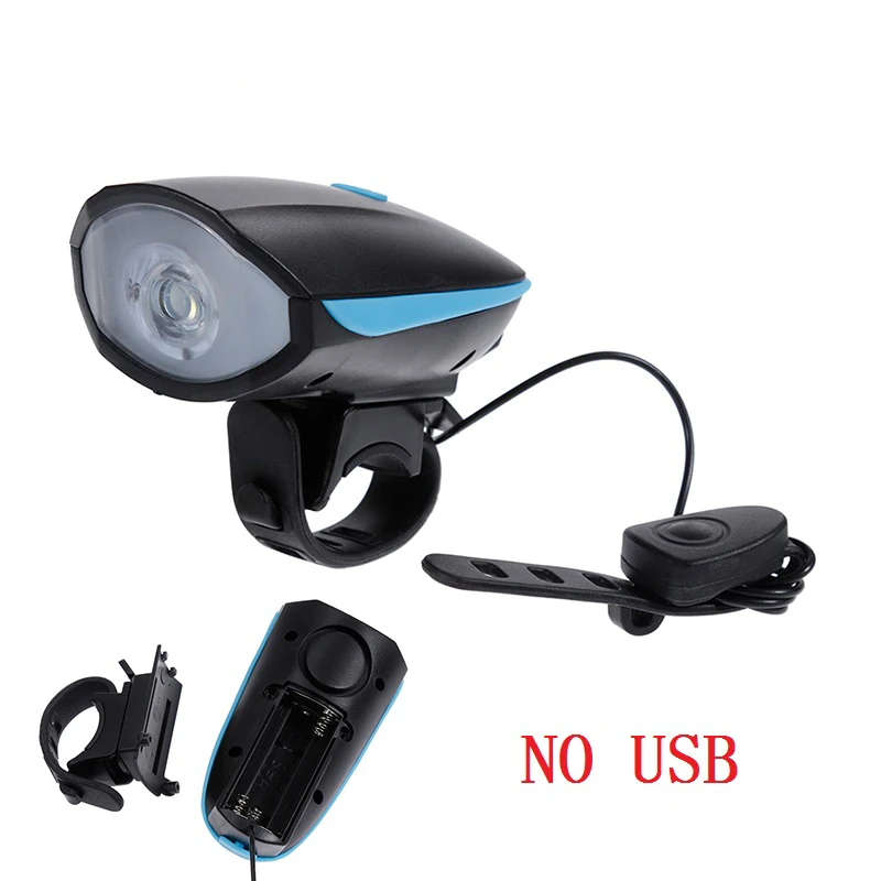 Battery Zacro велосипедный звонок USB Перезаряжаемый велосипедный Рог светильник 3 режима многофункциональный ультра яркий Электрический 5 звуков 120 дБ - Цвет: Battery