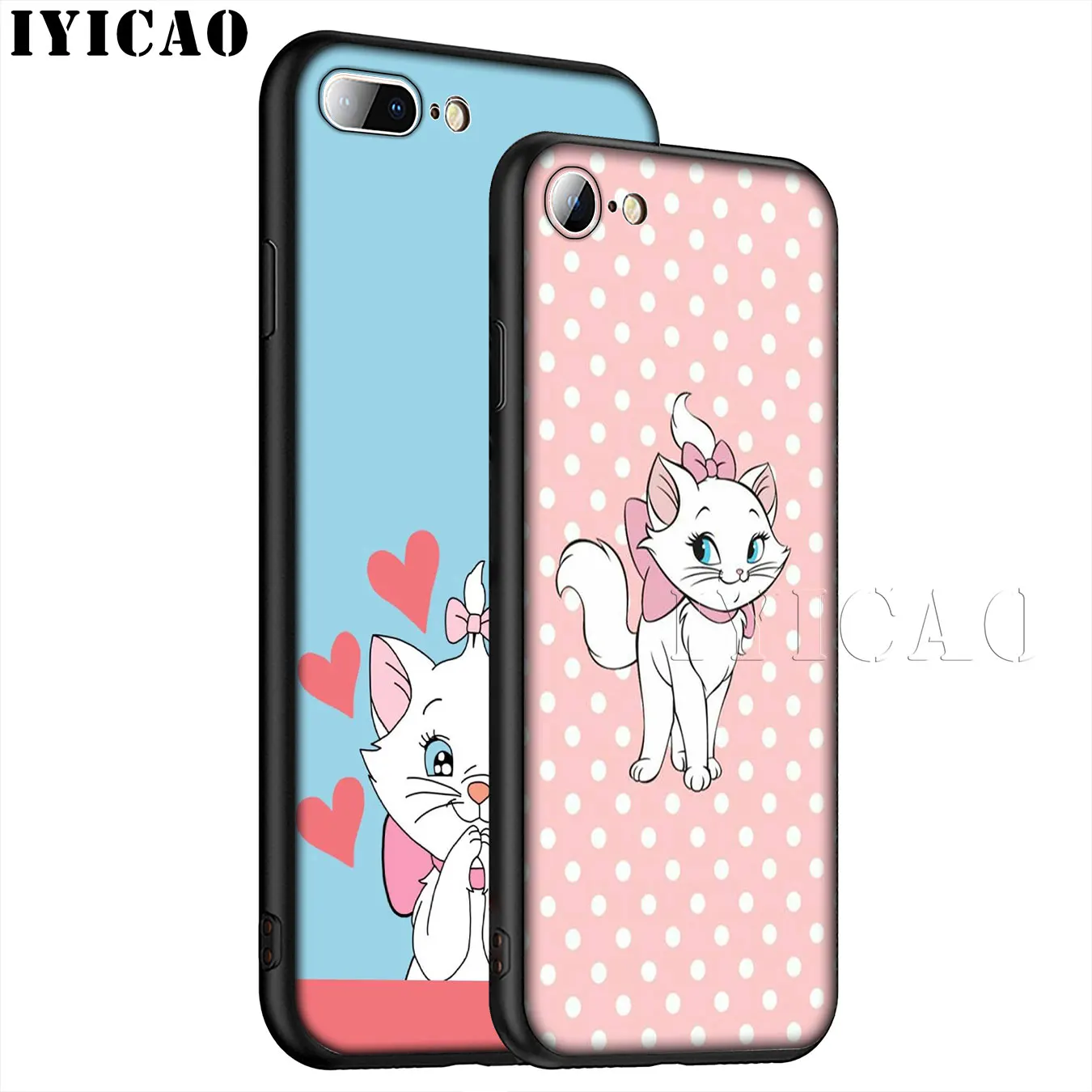 IYICAO Marie aristocrats cat Soft Silicone Phone Case for iPhone XR X XS 11 Pro Max 6 6S 7 8 Plus 5 5S SE 10 TPU Black Cover |