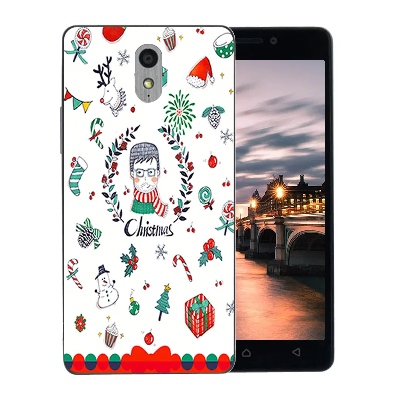 New For Lenovo P1M Vibe Merry X'MAS Pattern Soft Silicon TPU Back Cover Case P1 M a40 Phone |