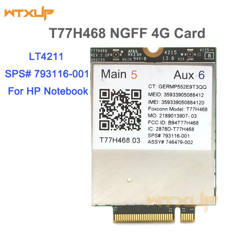 4 г модуль LT4211 T77H468 GOBI5000 LTE/EV-DO/HSPA+ WWAN карты SPS: 793116-001 для hp LT4211 Elitebook 740 750 820 840 850 G2/810 G3