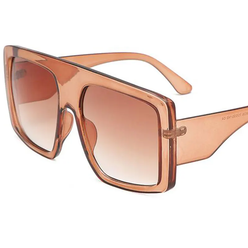 Женские модные роскошные брендовые розовые большие солнцезащитные очки с
