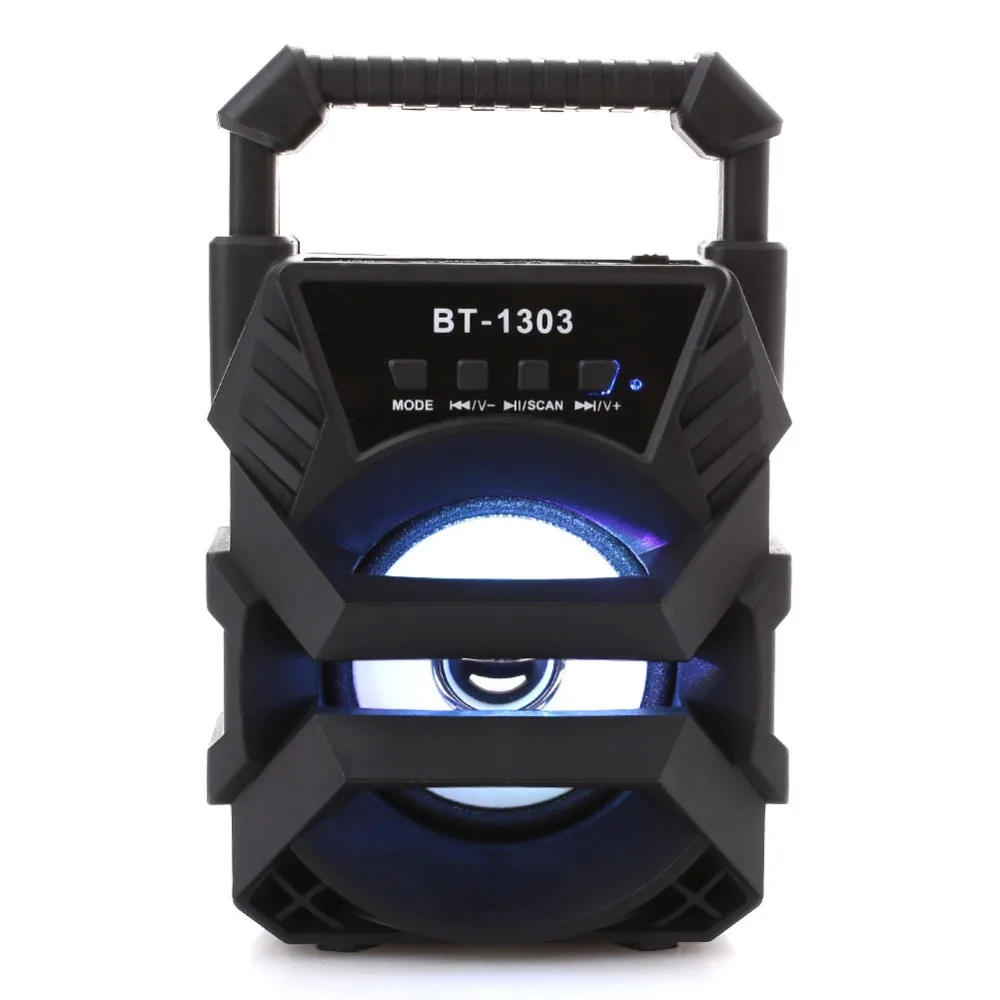 Портативный беспроводной Bluetooth динамик большой размер Стерео FM радио LED свет