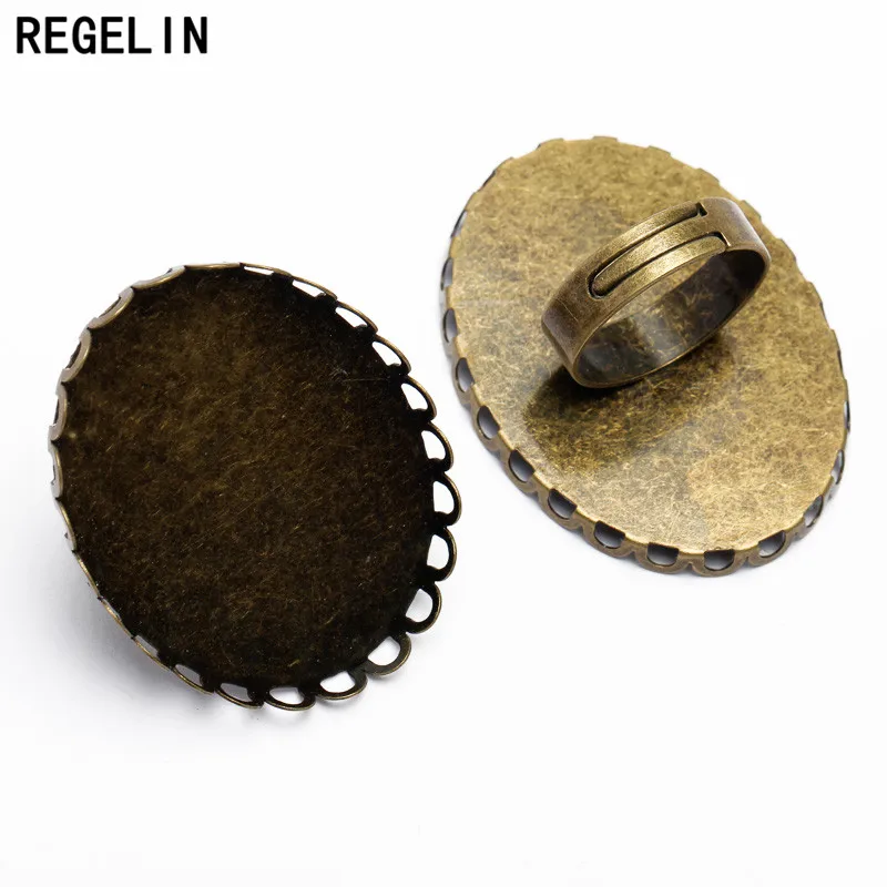 REGELIN Античная бронзовая пластина 18*25/30*40 мм регулируемое кружево Открытое кольцо