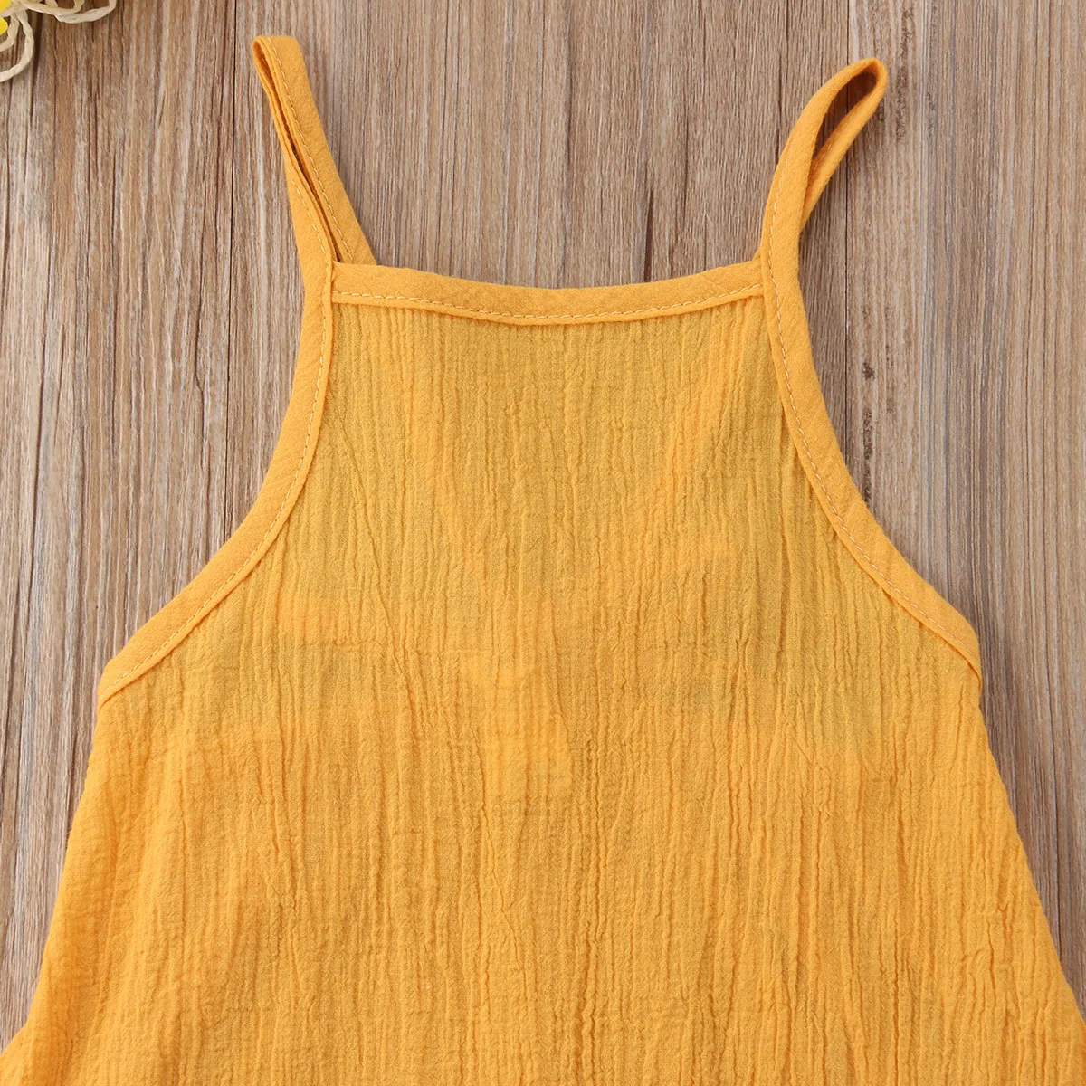 Модный детский летний хлопковый комбинезон без рукавов с бретельками для