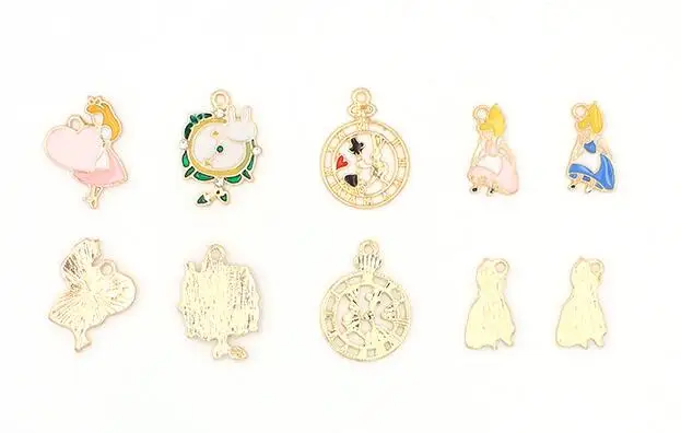 Новые 60 шт Алиса в стране чудес принцесса микс Серьги Ожерелье Подвески