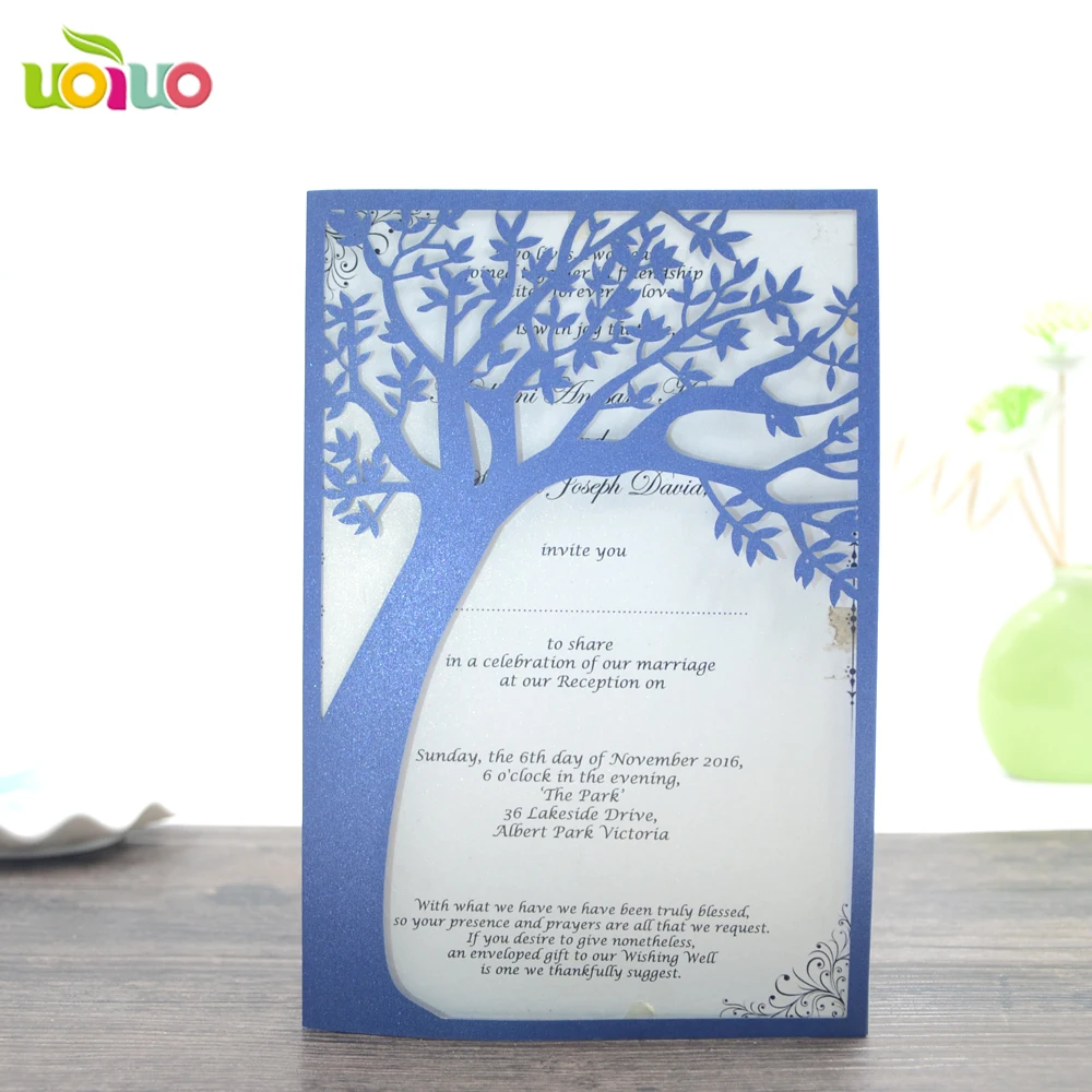 Свадебные приглашения пригласительные открытки с лазерной резкой дерева для
