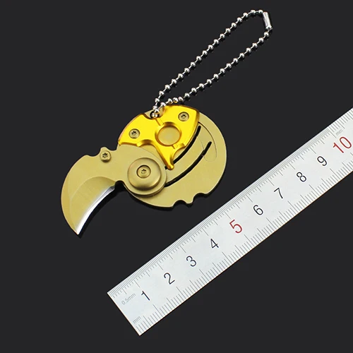Gold Iqiuhike Портативный Мини Складной нож Ножи Открытый EDC инструмент небольшой карман монету Ножи S брелок Мультитул цепи выживания ручной инструмент - Цвет: Gold