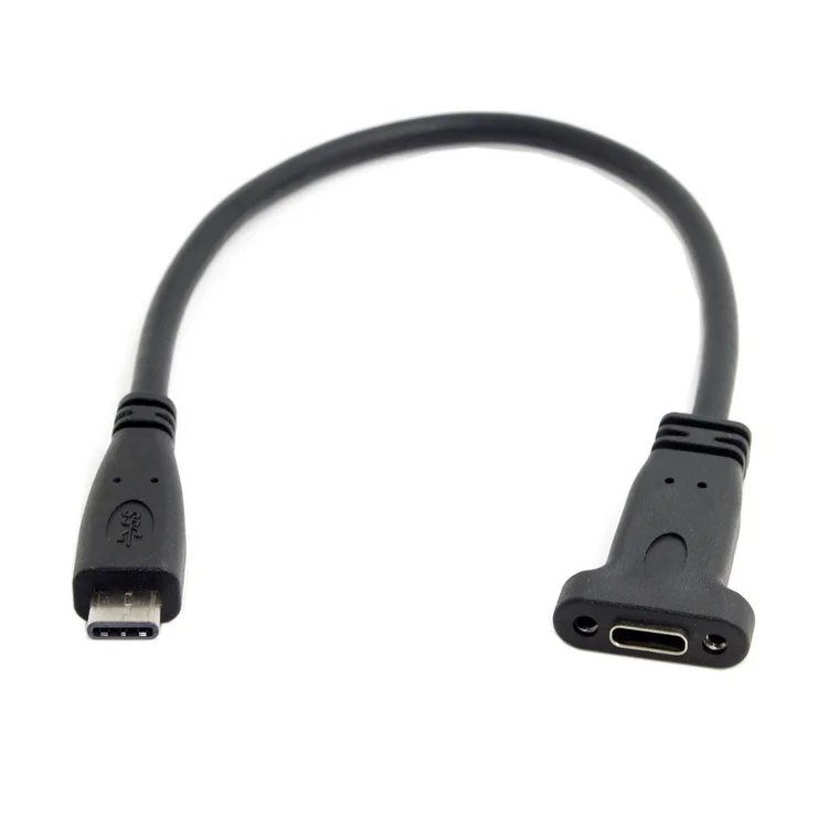 

USB 3,1 Type-C папа к женскому Удлинительный кабель USB-C с винт крепления панели отверстие 20 см
