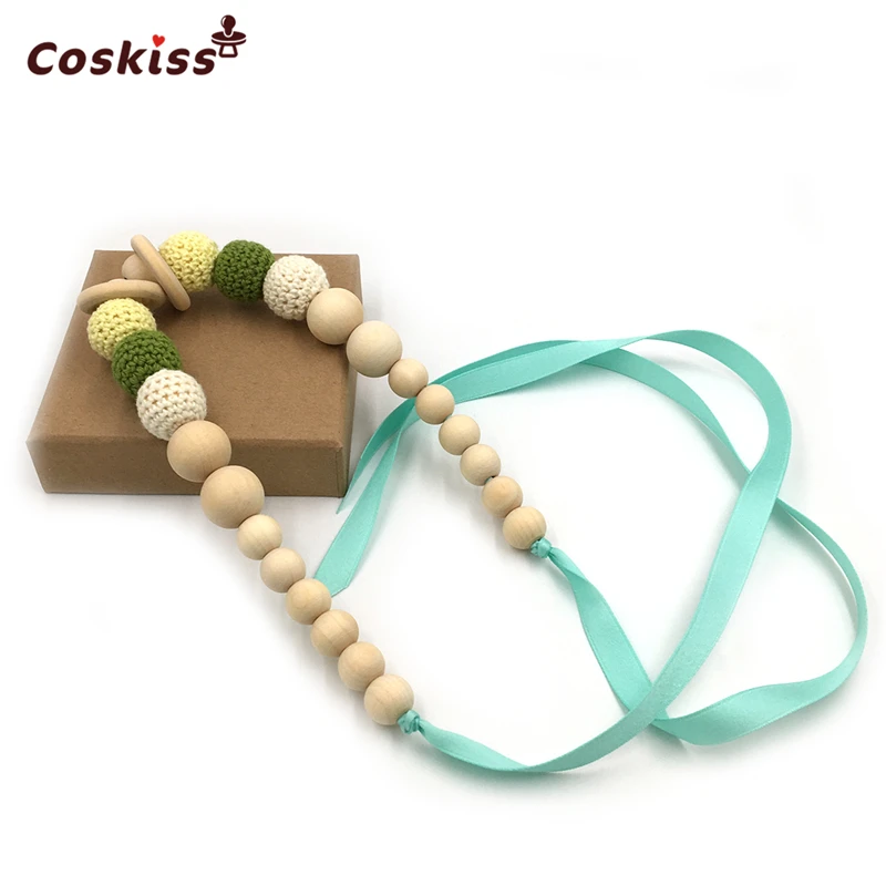 10 шт. ожерелье прорезыватель для зубов из натурального дерева|baby teether|necklace