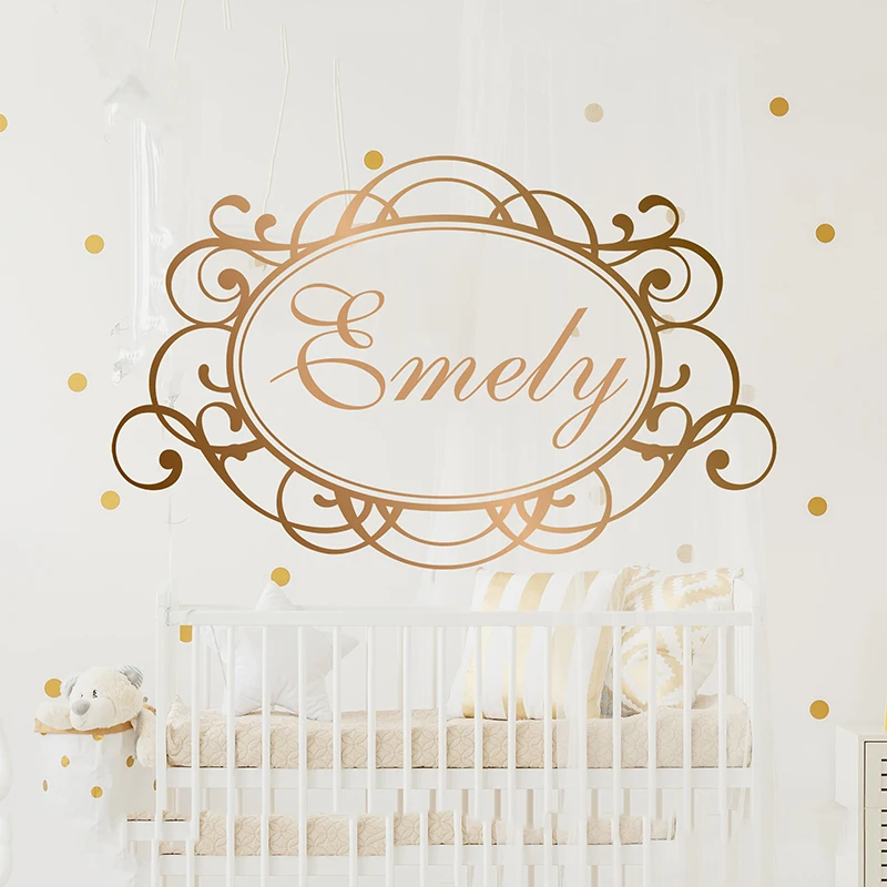 

Name, Wall Decal, Personalized Name, Decor Girls Nursery Decal ,Girls Bedroom Decor, Name Decal,Mirror Gold Name .Letters A1-058