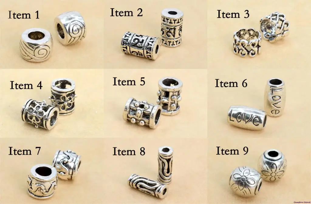 5 шт./лот цилиндрические/круглые/трубчатые разделительные бусины под старину