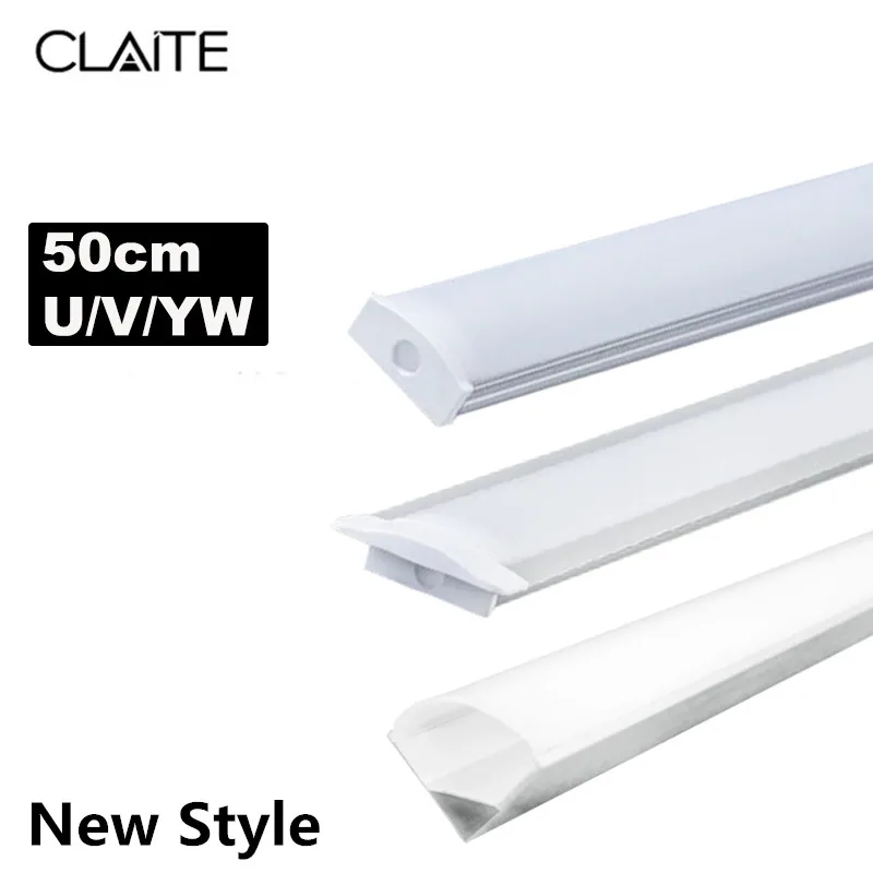 Алюминиевый держатель для светодиодных лент CLAITE 1 шт. 5x 10x U YW 8 видов 50 см широкий