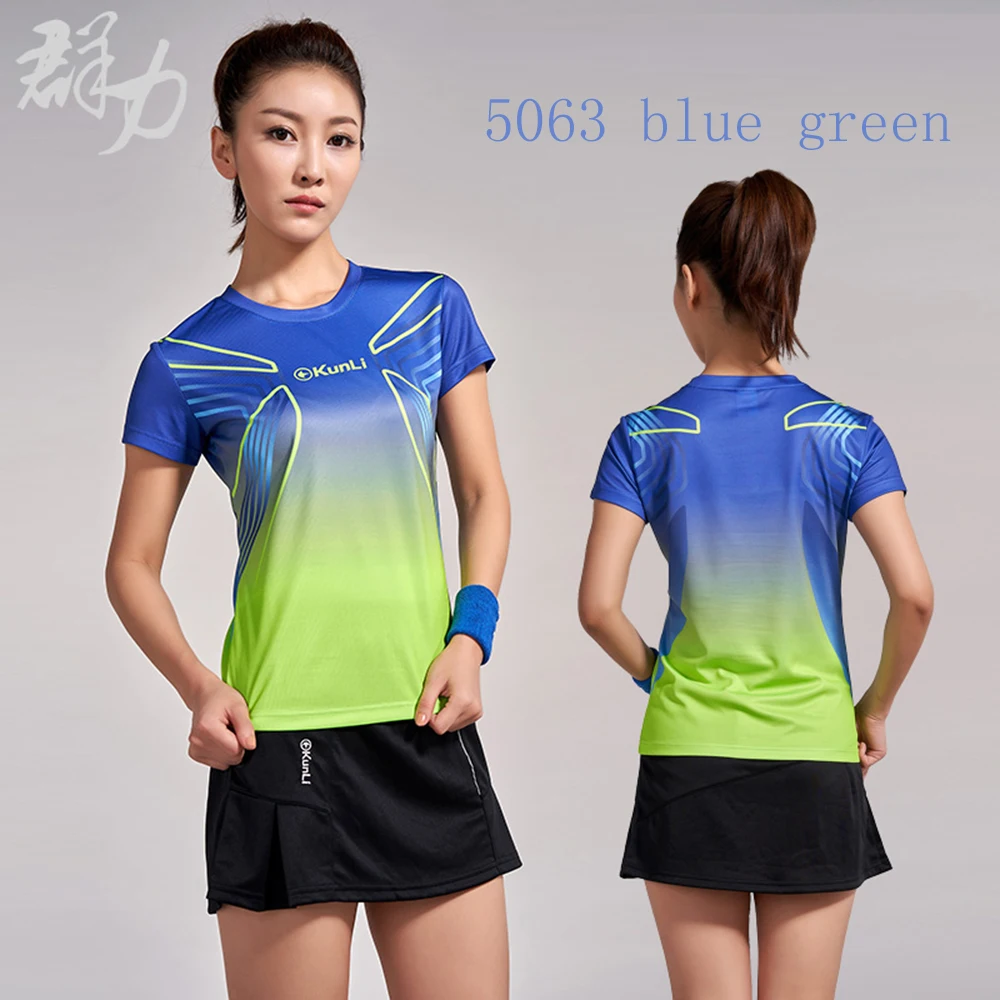 Kunli 2018 new men's women's tennis shirt outdoor sports  clothing running badminton clothing basketball short T-shirt shirt