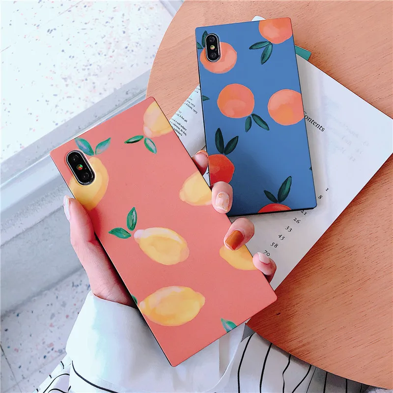 DISCASE квадратный летний свежий фруктовый чехол для телефона iphone XS MAX XR 8 7 6 6s plus пара