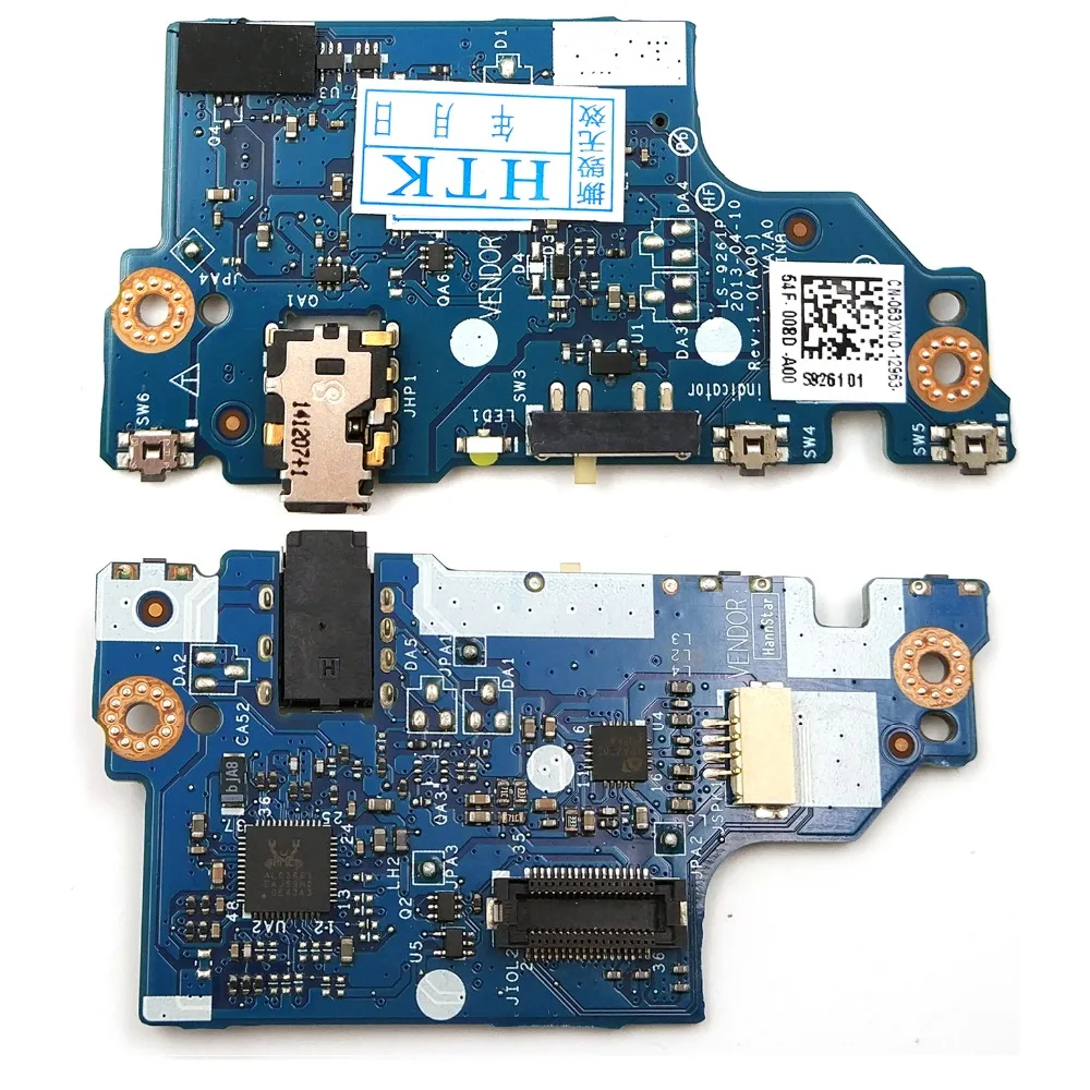 Новинка для Dell XPS 12 9Q33 аудио разъем IO Кнопка питания плата LS 9261P 63XND 009YCY 063XND| |