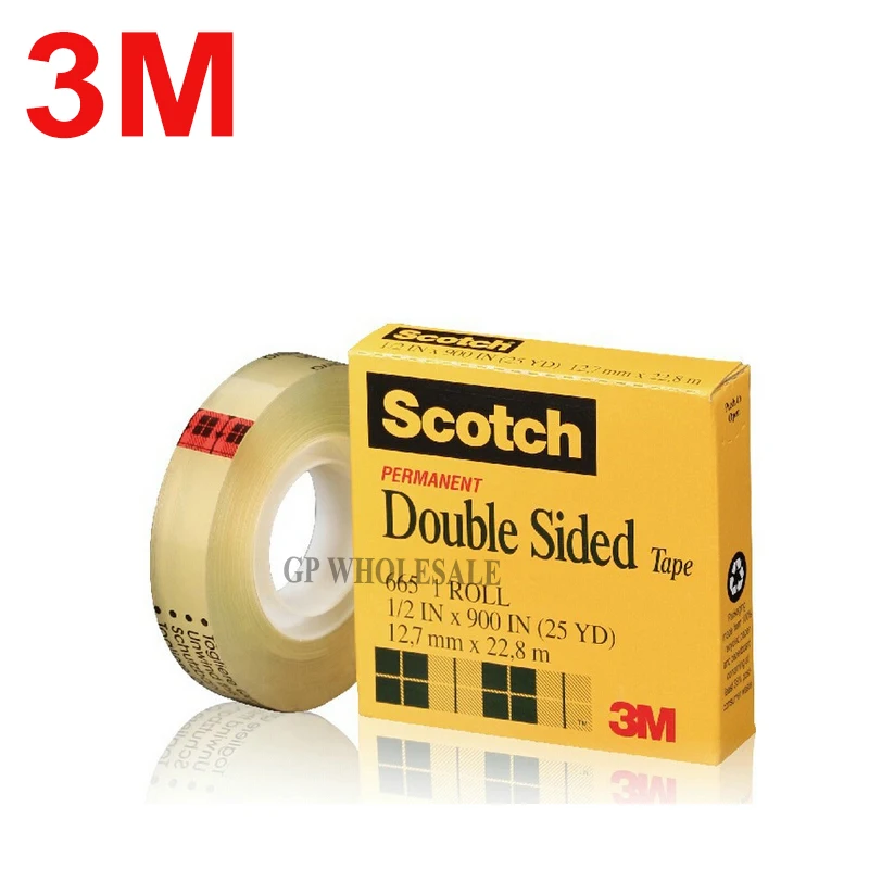 

1x 3M Scotch 665 Clear Double Sided Tape 1/2 *900 IN, 25 YD, 12.7mm*22.8M for Office OA PCB DIY, Mix PCB