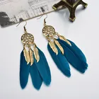 Женские Ушные Кольца с длинными перьями и листьями