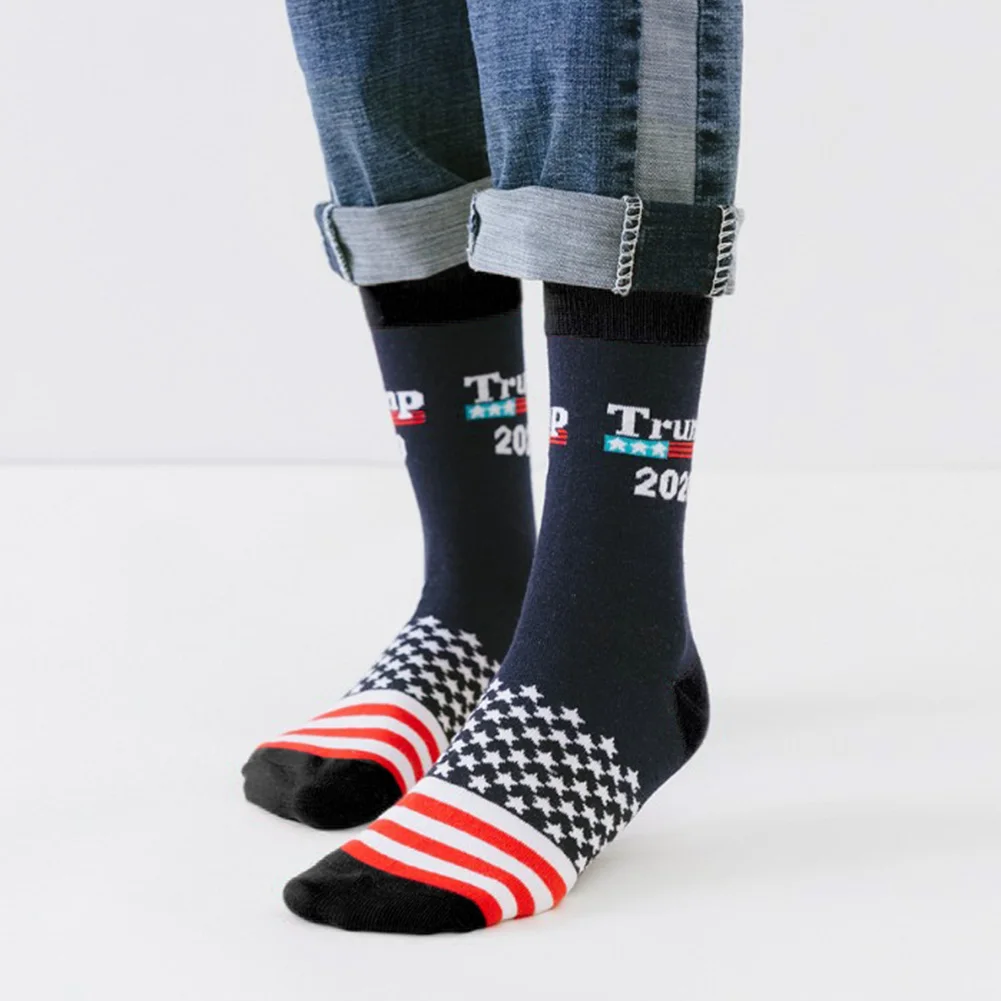1 пара Chaussette модные удобные с принтом лодыжки Трамп 2020 для взрослых хлопок