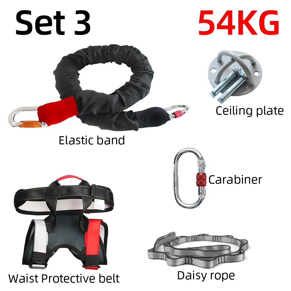 Set 3 54KG Type Новинка, АЭРОСЪЕМКА для фитнеса, йоги, банджи, танца, тренировки, тренировки, пилатеса, эластичный подвес, слинг, тренажер, Тяговая веревка - Цвет: Set 3 54KG Type