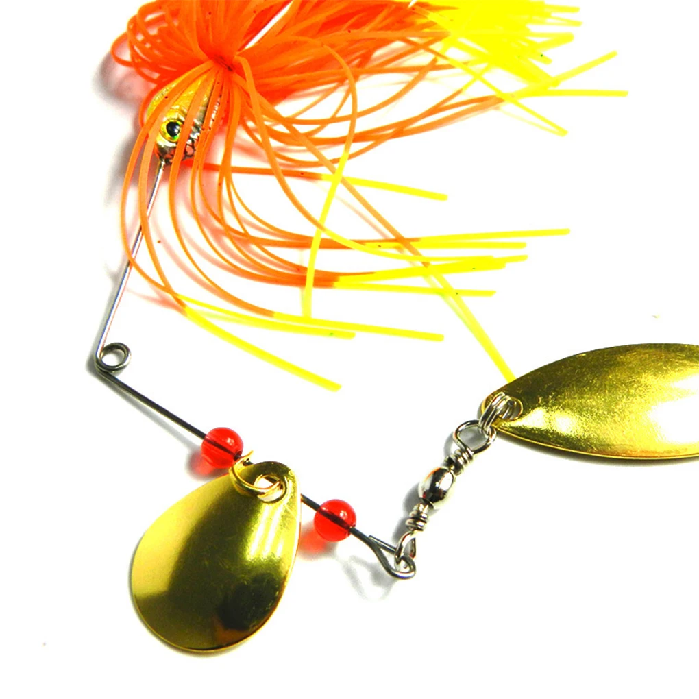 

elenxs 1pcs/4pcs Metal Bait Fishing Bait Tackles Buzzbaits Rotary Fish Beard Spinnerbaits Rotating Sequins Lures