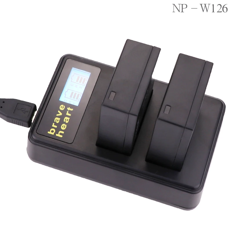 2 шт. bateria NPW126 NP-W126 NP W126 Батарея+ USB ЖК-дисплей Зарядное устройство для цифровой фотокамеры Fuji HS50 HS35 HS33 HS30EXR XA1 XE1 X-Pro1 XM1 X-T10 камера