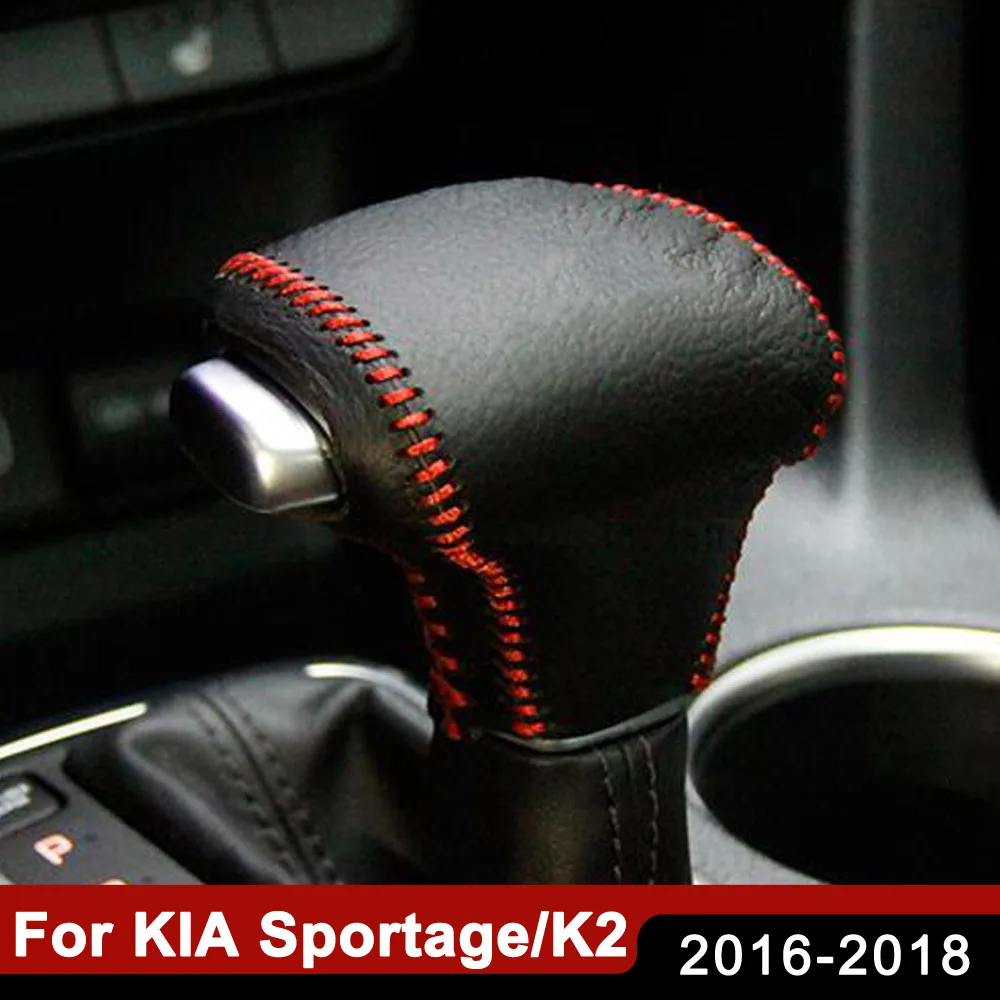 

Accessories For Kia Rio K2 Sportage Optima K5 niro 2017 2018 Gear Shift Knob Collars Cover Leather Handbrake Grips Car Styling