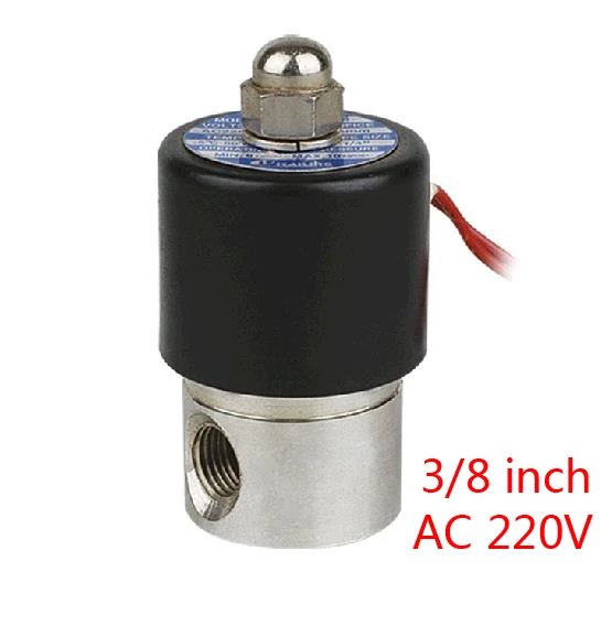 2W040 10B 3/8 ''AC 220V нержавеющая сталь 304 Соленоидный клапан ss магнитный для
