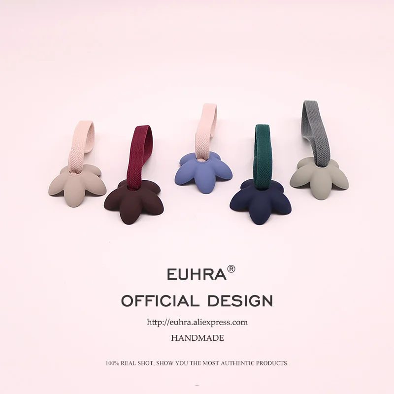 EUHRA, 6 цветов, эластичные резинки для волос, резинки, базовый лепесток лотоса, высокая эластичность, для женщин и девушек, плоская лента для волос, резиновые аксессуары для волос