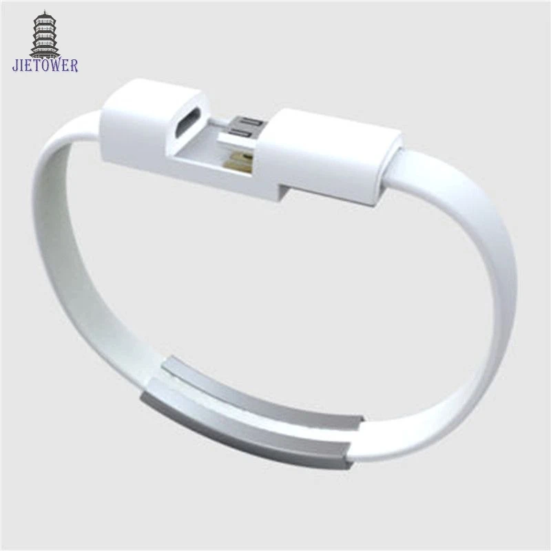 100 шт./лот портативный мини короткий плоский браслет на запястье ободок Micro USB