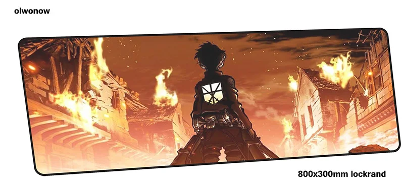 attack on titan mousepad gamer best seller 800x300x3mm gaming mouse pad Popular notebook pc accessories padmouse ergonomic mat - Цвет: design 6
