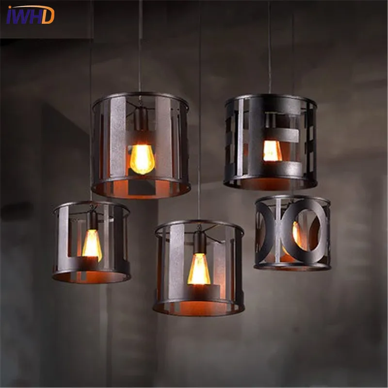 Светильник IWHD в стиле лофт железный светодиодный потолочный светильник