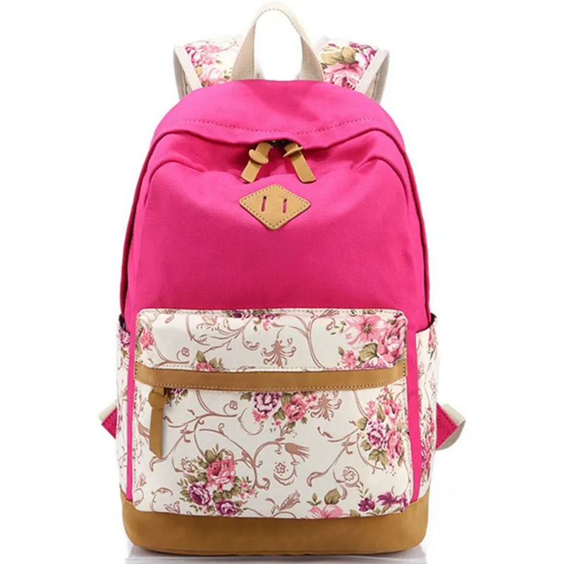 Школьные ранцы 2016 в стиле преппи для девочек парусиновая сумка из нубука и кожи