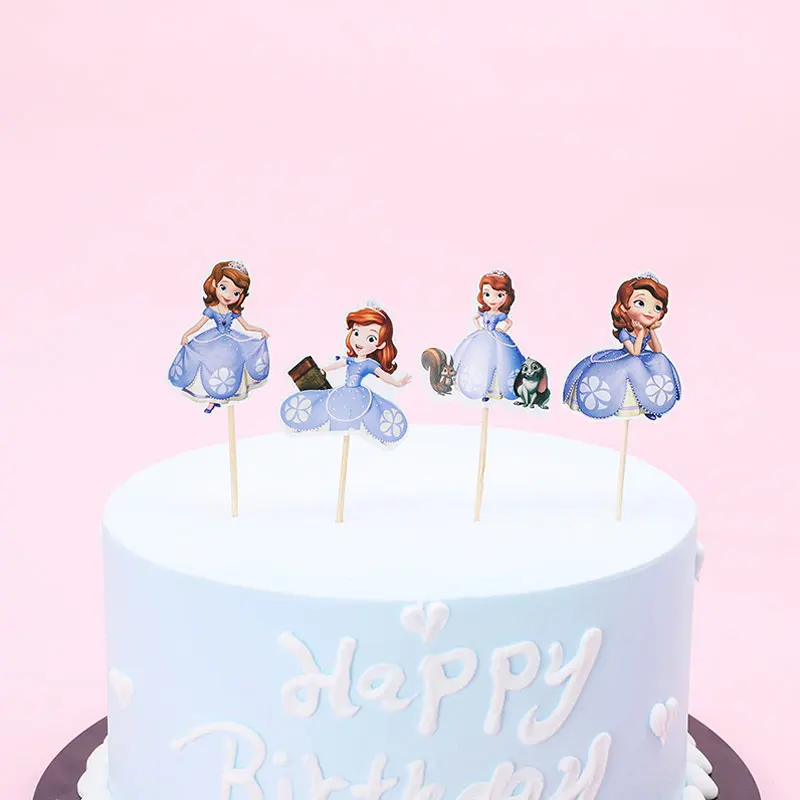 Cupcake-23 24 шт., топперы для кексов, единорог, динозавр, пони, с днем рождения, топперы для кексов с палочками, топперы для кексов, вечерние украшения для детского душа - Цвет: Cupcake-23