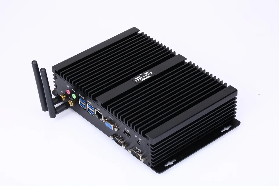 Причастником промышленного безвентиляторного i5 i7 minipc Core i5 8250U i7 8565U 1* Lan 2* COM мини-ПК Windows 10 Linux мини-компьютер настольный 7* USB