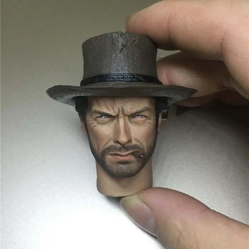 Mnotht 1/6 головы вырезать testa лепить Клин Иствуд для игрушка ковбойская одежда шапка