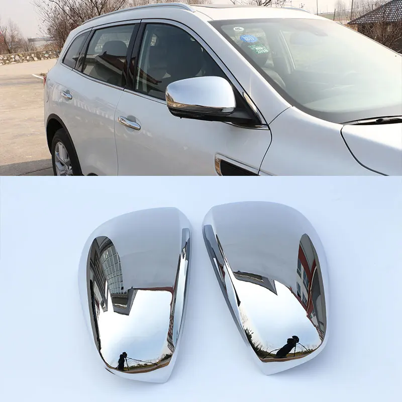 Upgrade Style Zlord 2 шт. автомобильные хромированные зеркала заднего вида Защитная крышка наклейки для Renault Koleos samsung QM6 части - Название цвета: Upgrade Style
