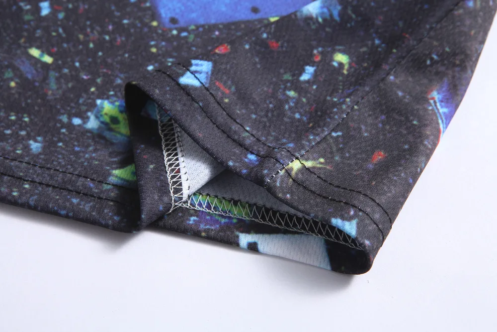 Новая модная мужская футболка из полиэстера с коротким рукавом и 3D круглым